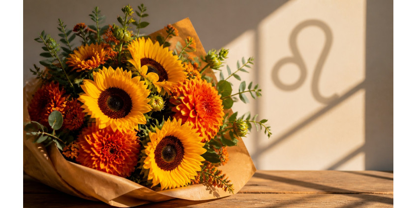 Leo — the zodiac's flower: sunflower, dahlia, and the bouquet that fills a room