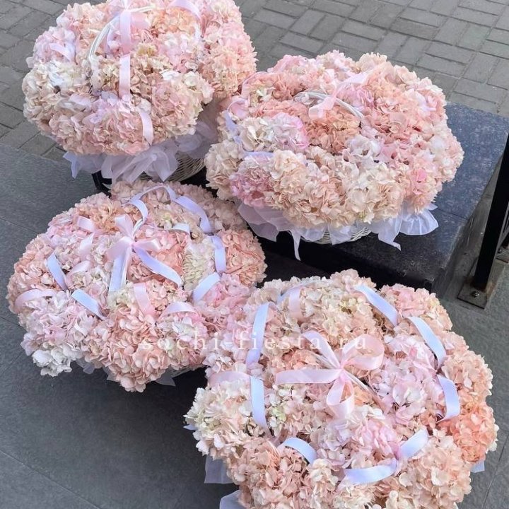 4 корзины из 15 гортензий в Дубае